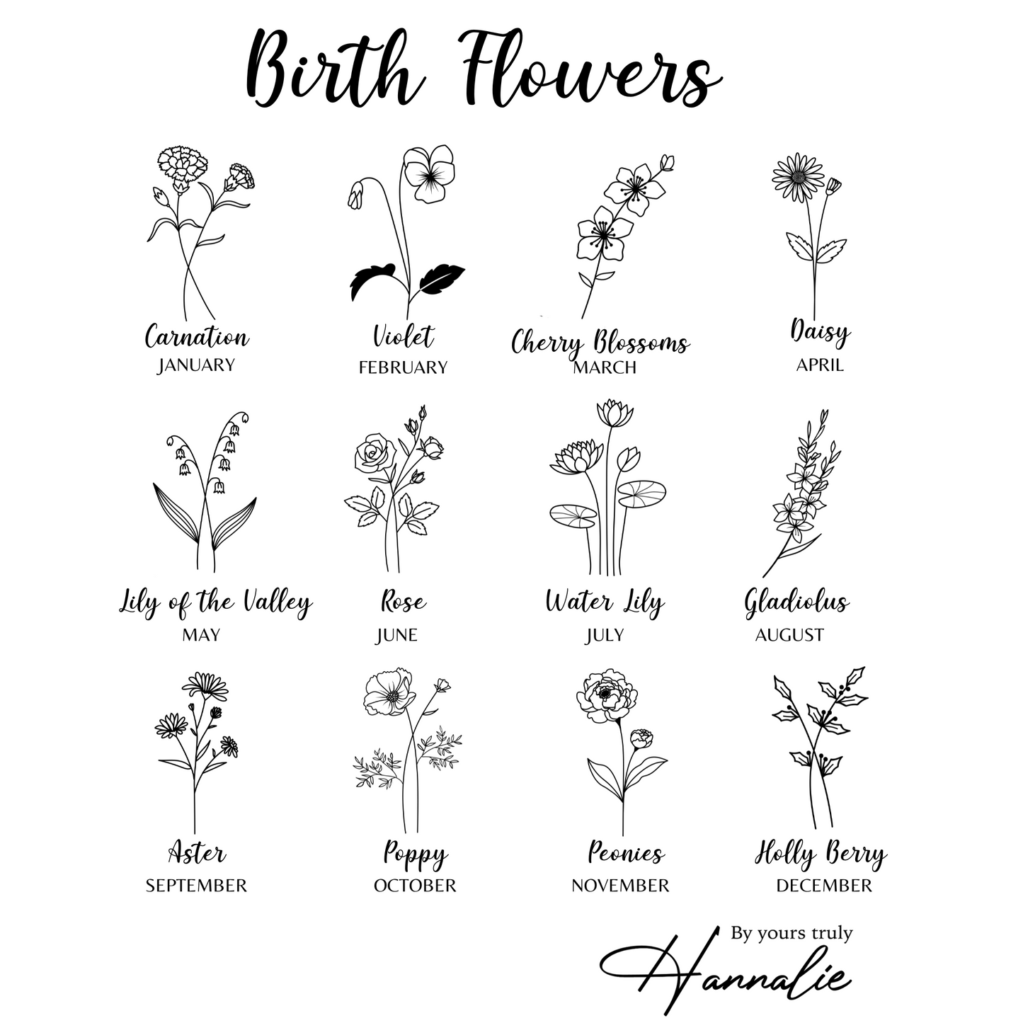 Birth Flower Velvet Travel Jewelry Box