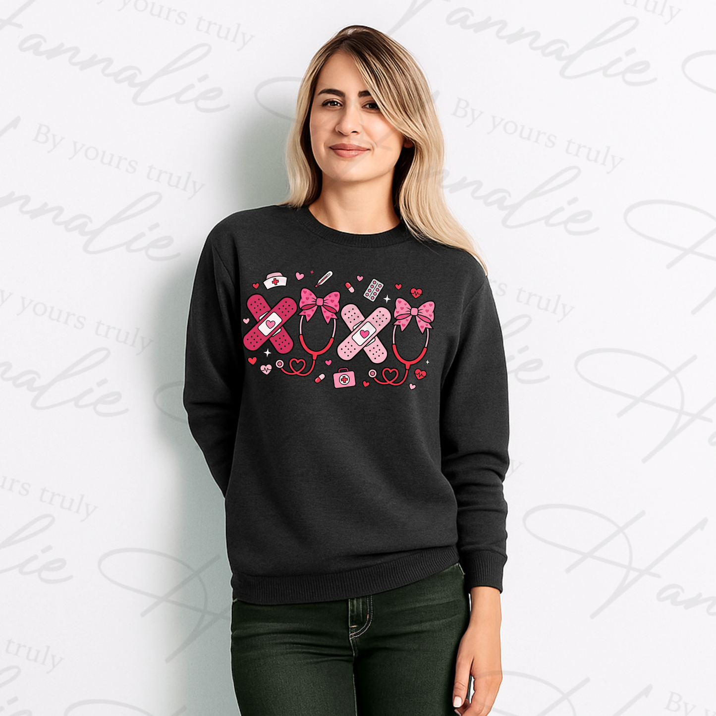 VALENTINE’S DAY NURSE CREWNECK SWEATER