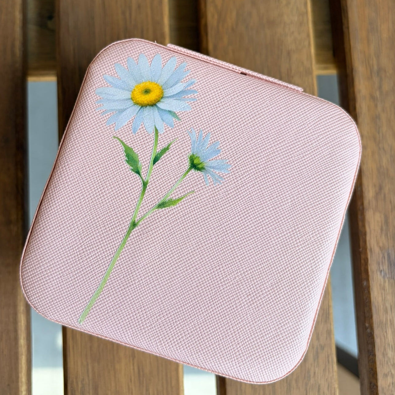 Faux Leather Travel Jewelry Box | Floral Travel Case | Compact Jewelry Organizer