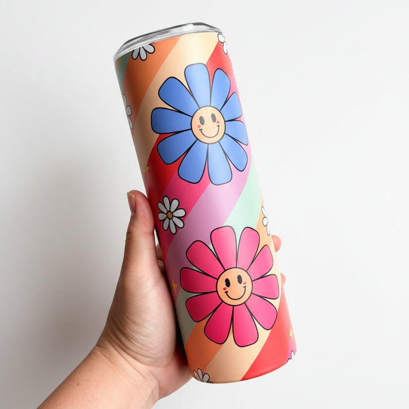 Cute Retro Smiley Tumbler | 20 oz Tumbler