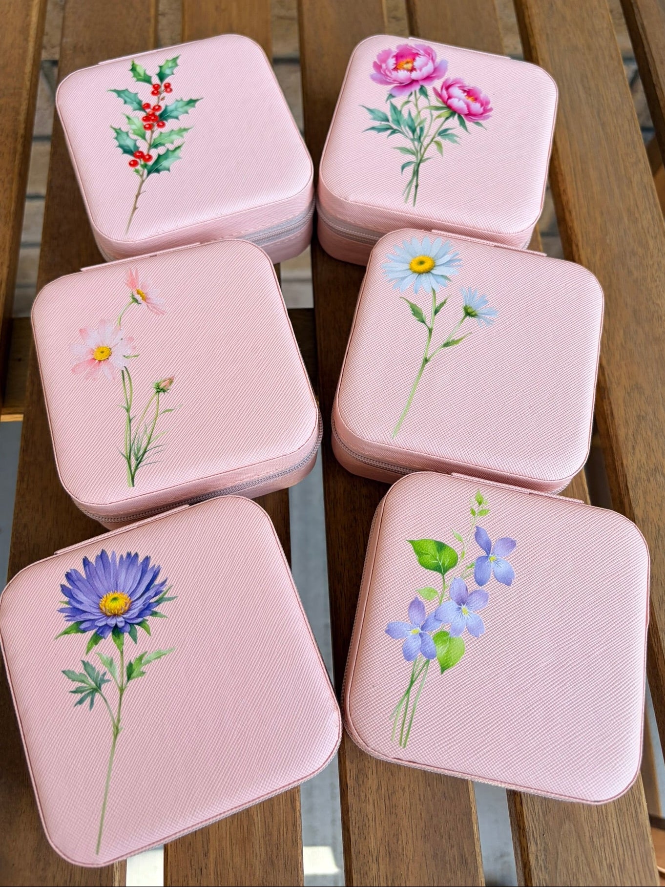 Faux Leather Travel Jewelry Box | Floral Travel Case | Compact Jewelry Organizer